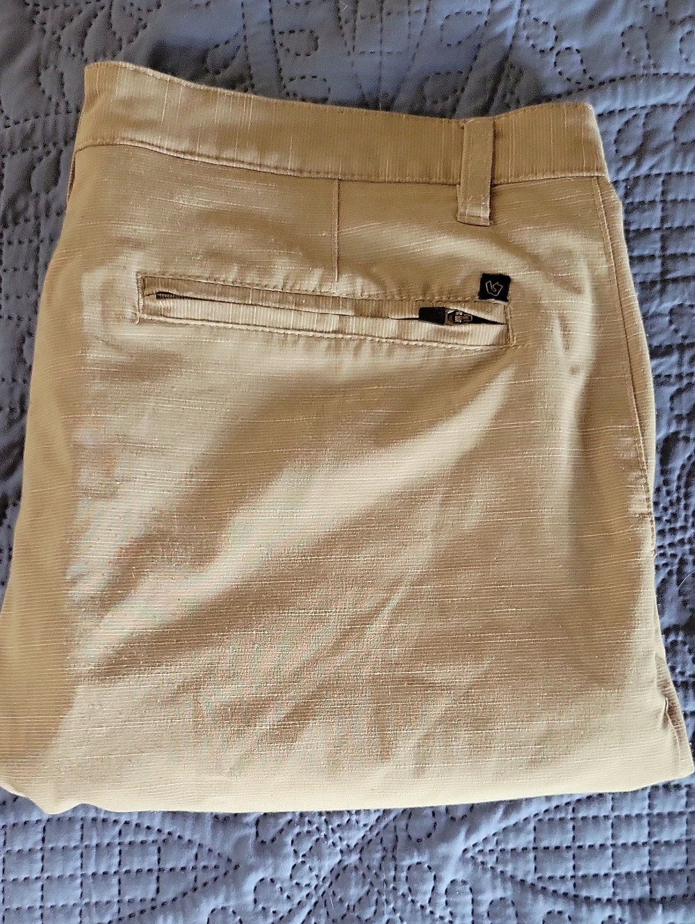 Burnside Men's Khaki Cotton Blend Shorts